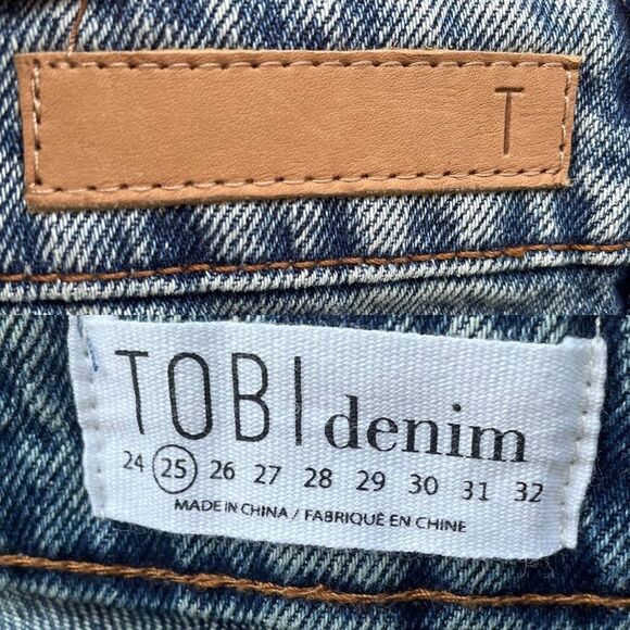 tobi Denim High Waisted Denim Shorts Blue 25 - Picture 4 of 5